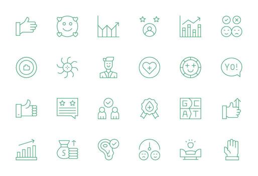 Positive featuring 24 High Resolution Icons in Thin Line Design vector