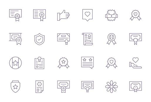 Delgado línea píxel optimizado íconos desde aprobación conjunto con 24 alto resolución íconos vector