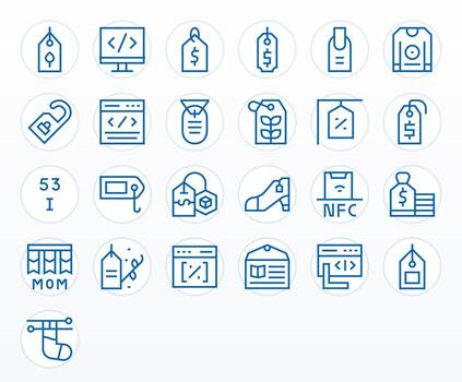 Tag Icon Repository containing 25 Regular Line Retina Ready Editable graphics vector