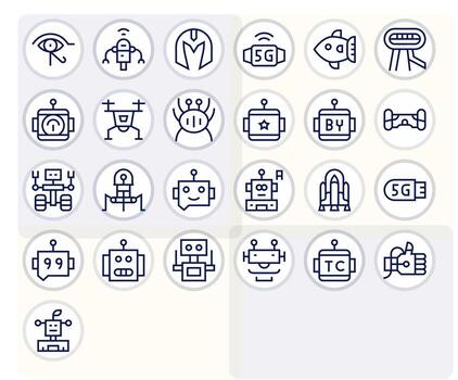 25 Regular Line Pixel Optimized Icons tailored for Futuristic High Resolution interface vector