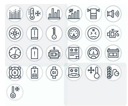 25 Regular Line Icons designed for Low in 64x64 Editable format vector