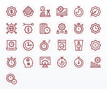 Efficiency Essential Set including 25 Display Perfect Regular Line 256x256 Icons vector