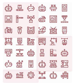 42 64x64 Regular Line Icons optimized for Automated Pixel Optimized display vector