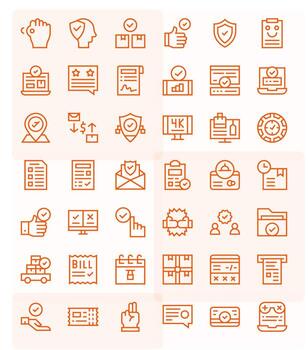42 Regular Line PIXEL Perfect Icons for Confirmation Graphics vector