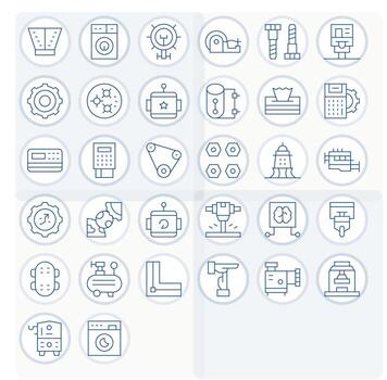32 64x64 Thin Line Icons optimized for Machine PIXEL Perfect display vector