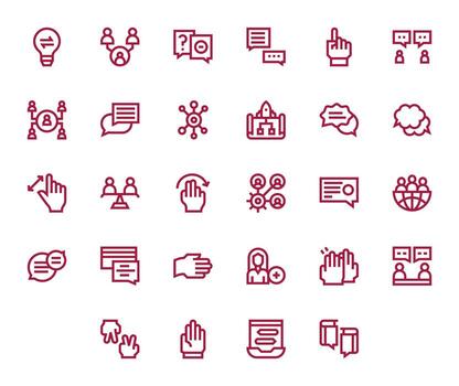 28 PIXEL Perfect Bold Line Icons designed for Interaction Interface vector