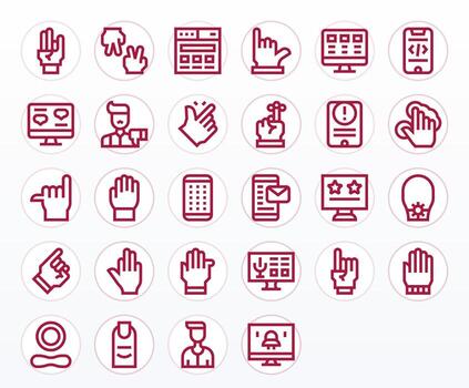 ux píxel alineado conjunto con 28 alto resolución negrita línea íconos vector