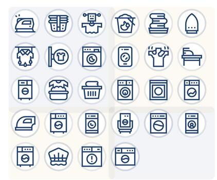 Dryer Icon Toolkit featuring 28 Grid Fitted 256x256 Bold Line elements vector