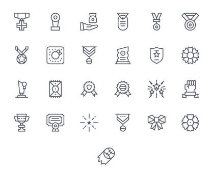 25 Editable Regular Line Icons designed for Commendation Interface vector