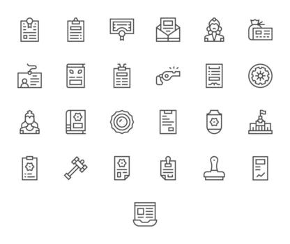 Official Modern Collection with 25 Regular Line 256x256 Display Perfect Icons vector