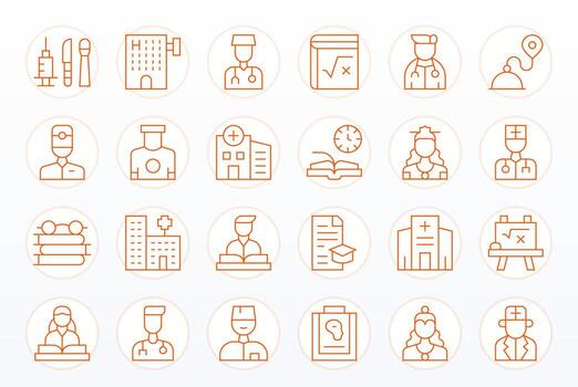 Exam Icon Toolkit featuring 24 Display Perfect 256x256 Thin Line elements vector