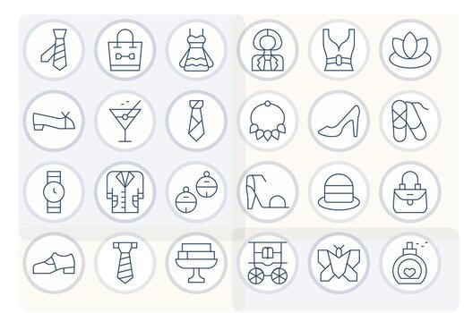 Thin Line Detail Enhanced Icons from Elegant Set with 24 High Resolution Icons vector