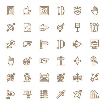 36 Icons for Arrow featuring Retina Ready Pixel Aligned Bold Line Graphics vector