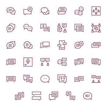 35 Display Perfect Regular Line Icons designed for Online Chat Interface vector
