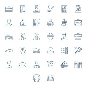 32 Thin Line Grid Fitted Icons tailored for Professional 256x256 interface vector