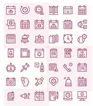 42 editable regular línea íconos desde recordatorio colección vector