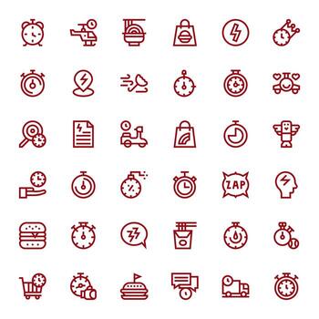 Quick Premium Bundle with 36 High Resolution Pixel Aligned Bold Line Icons vector
