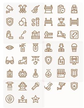 Safety Professional Set with 45 Bold Line Display Perfect High Resolution Icons vector