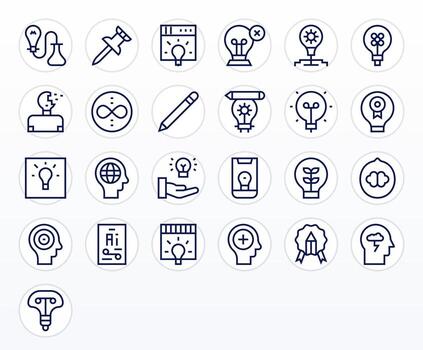 Concept Graphics Pack including 25 Regular Line 256x256 Pixel Optimized Icons vector