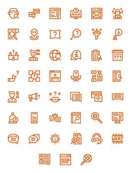 45 Icons for Query optimized in Editable High Resolution Bold Line resolution vector