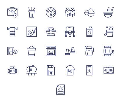 25 Regular Line Detail Enhanced Icons tailored for Capacity 64x64 interface vector
