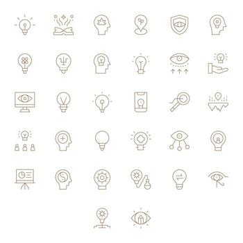 32 Thin Line Display Perfect Icons tailored for Insight Retina Ready interface vector