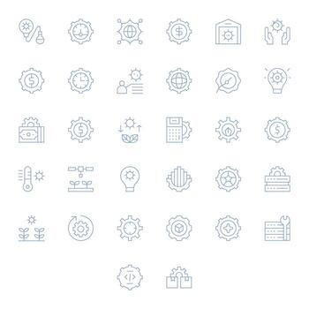 Optimization Exclusive Set featuring 32 Thin Line Grid Fitted 128x128 Icons vector