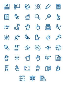 Bold Line Display Perfect Icons from Highlight Set with 45 Retina Ready Icons vector