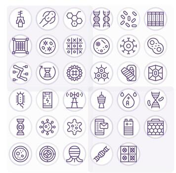 Cell Icon Repository containing 35 Regular Line 128x128 Editable graphics vector