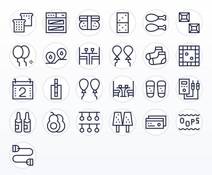 25 High Resolution Regular Line Icons for Two with Display Perfect precision vector