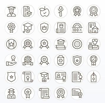 Regular Line Display Perfect Icons from Certification Set with 35 High Resolution Icons vector