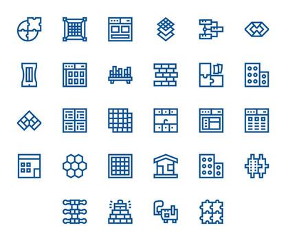 28 Icons inspired by Modular in Display Perfect 256x256 Bold Line quality vector