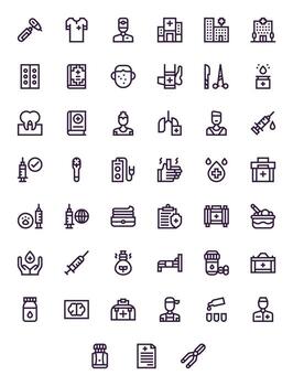 Treatment Icon Toolkit featuring 45 Display Perfect 256x256 Bold Line elements vector