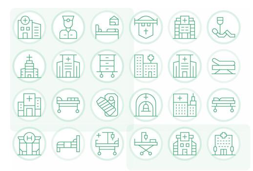 24 Thin Line Pixel Optimized Icons for Ward Graphics vector
