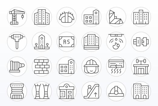 24 Delgado línea monitor Perfecto vectores para edificio tema