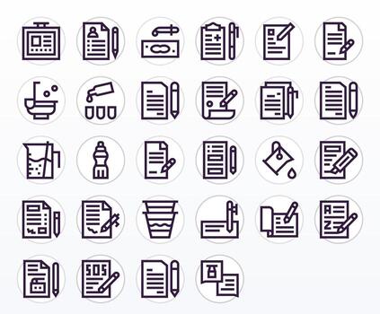 Fill Comprehensive Bundle with 28 Display Perfect Bold Line 64x64 Icons vector