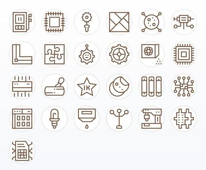 Component Icon Arsenal with 25 Retina Ready Regular Line PIXEL Perfect designs vector