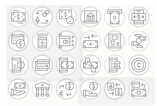 24 256x256 Thin Line Icons for Withdrawal with Display Perfect precision vector