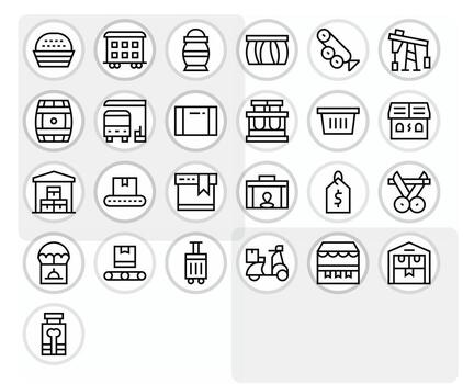 Goods Icon Set with 25 Regular Line High Resolution PIXEL Perfect Graphics vector