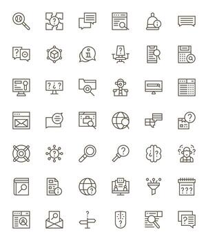 42 regular línea cuadrícula equipado íconos para consulta gráficos vector