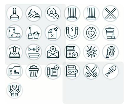 25 Retina Ready Regular Line Icons for Remove with Display Perfect precision vector