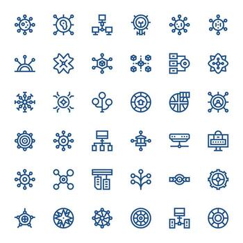 36 Bold Line Pixel Aligned Icons crafted for Hub 256x256 applications vector