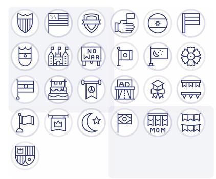 25 Icons for Banner optimized in Pixel Optimized Retina Ready Regular Line resolution vector