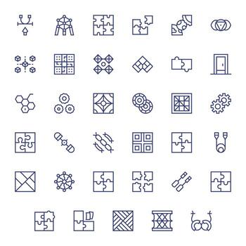 35 regular línea íconos desde enclavamiento en retina Listo monitor Perfecto calidad vector