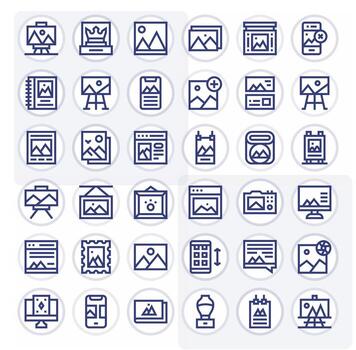 Bold Line Editable Icons from Gallery Set with 36 64x64 Icons vector