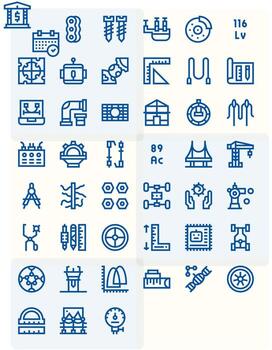 45 Bold Line Display Perfect Icons crafted for Engineering 256x256 applications vector