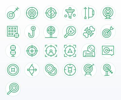 Regular Line Display Perfect Icons from Target Set with 25 64x64 Icons vector