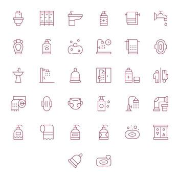 Sanitary Icon Set with 32 Thin Line Retina Ready Display Perfect Graphics vector