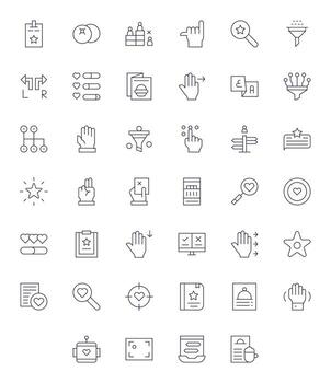 40 128x128 íconos para selección en detalle mejorado Delgado línea formato vector