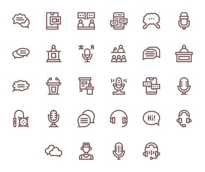 28 256x256 Bold Line Icons optimized for Talk Display Perfect display vector
